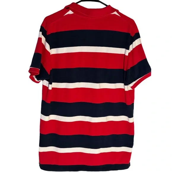 Polo by Ralph Lauren Men's Bold Red and Navy Striped Polo - Picture 5 of 5